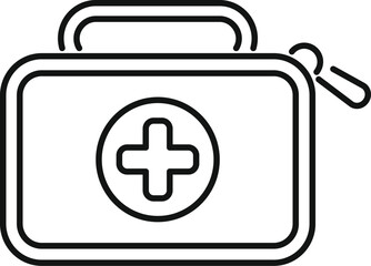Obraz premium Minimalist illustration featuring a first aid kit, symbolizing emergency preparedness and medical care