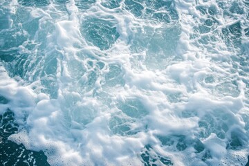 Fototapeta premium Ocean water background with foam. Ocean water splash. Not a calm , ai