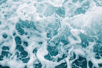 Naklejka premium Ocean water background with foam. Ocean water splash. Not a calm , ai