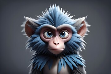 Fototapeta premium baboon character with a triangular body