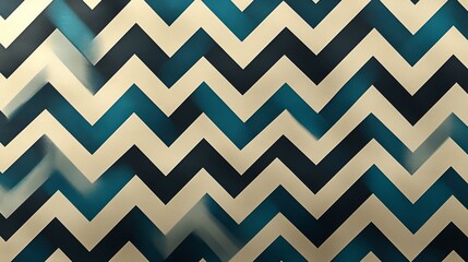 Abstract Geometric Background with Teal and Beige Chevron Pattern