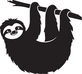 Sloth vector black silhouette design for T-Shirt © Hanma Art