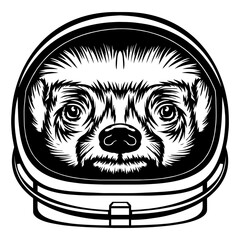 Honey Badger In Astronaut Helmet