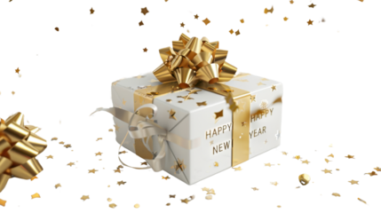 Happy New Year banner with decoration isolated , 2025 on white background