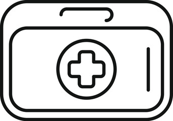 Fototapeta premium Simple line icon of a first aid kit, isolated on a white background