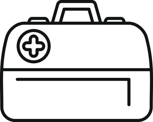 Simple line icon of a first aid kit, symbolizing emergency medical care and preparedness