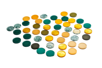 Assorted Board Game Counters Back View