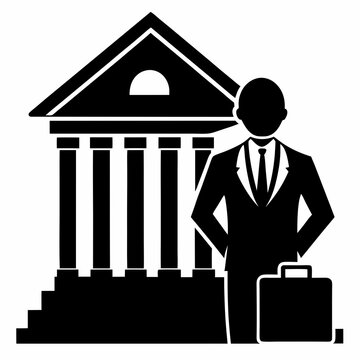 black suit man standing courthouse clip art preview