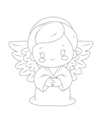 Angel coloring page for kids