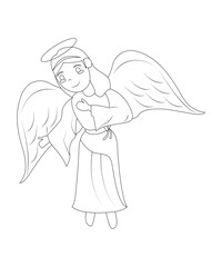Angel coloring page for kids