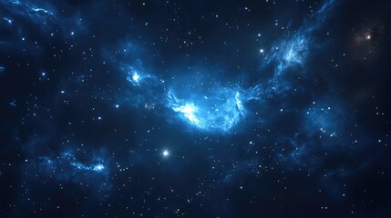 Fototapeta premium Deep space star field illustration featuring a universe filled with gas and distant stars in a 3D cartoon rendering