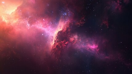 Obraz premium Nebula with stars dust and gas in a distant galaxy