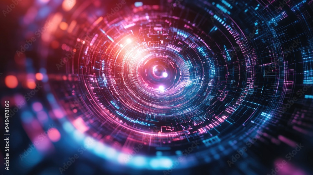 Poster dynamic abstract radial elements created through mathematical design representing the concept of rap