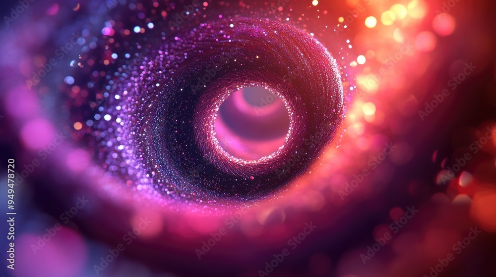 Poster vibrant spiral lines of particles create a contemporary abstract background generated through advanc