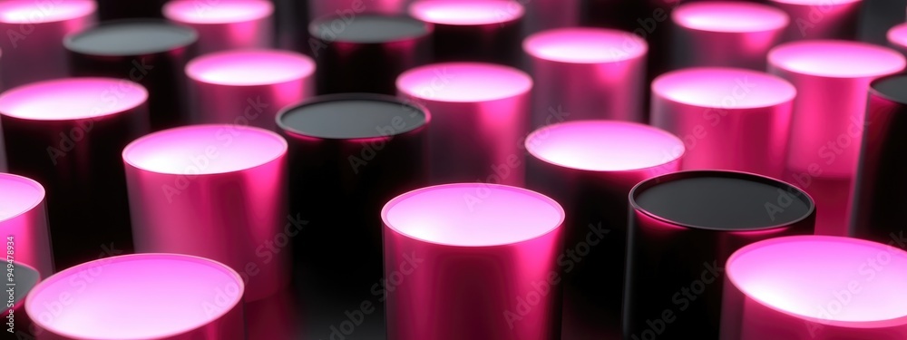 Aufkleber abstract background featuring pink cylinders set against a black and white backdrop high quality 3d 