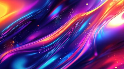Vibrant abstract background featuring luminous colors and a glossy modern design in a 2D illustration style
