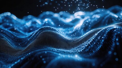 Dynamic particle array 3D technology aesthetic Abstract backdrop