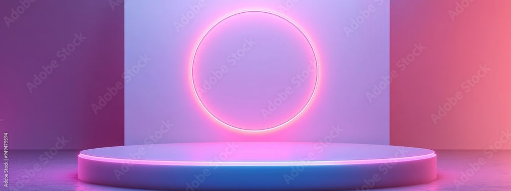 Aufkleber Abstract white background texture design featuring an empty space platform for 3D podium product displays