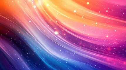 Obraz premium Vibrant and elegant abstract background featuring glitter and flowing waves complemented by radiant rays Striking illustration with a dynamic and colorful design