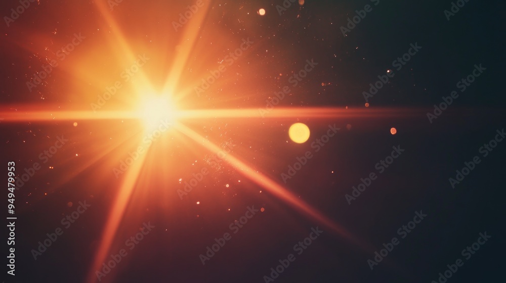 Poster lens flare effect on a dark background perfect for adding overlays or screen filters to images