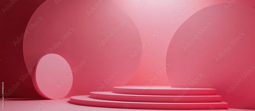 Poster Abstract background featuring a geometric shape podium designed for product presentation 3D rendering