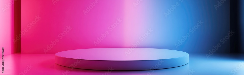 Aufkleber pink minimalist backdrop with white flooring showcasing a product display stand in 3d render