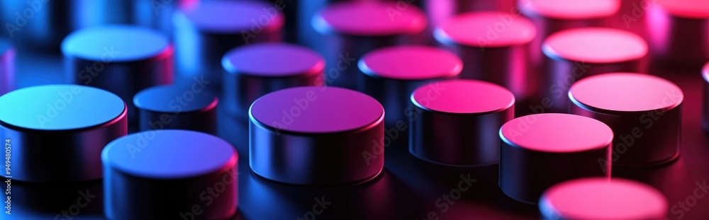 Poster close up 3d monochrome illustration featuring evenly spaced geometric circles basic geometric shapes