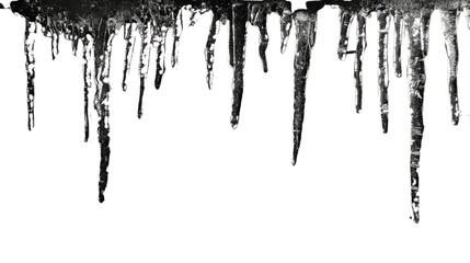 Icicles isolated on white background