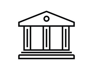 Bank Building Icon Symbol Vector Illustration.