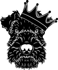 Kerry Blue Terrier Wearing A Crown