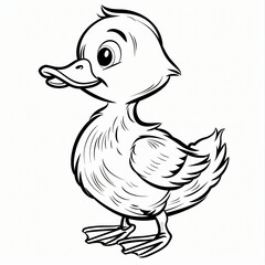 Obraz premium duck children coloring book page isolated