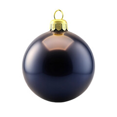 Black Christmas ball isolated on transparent background