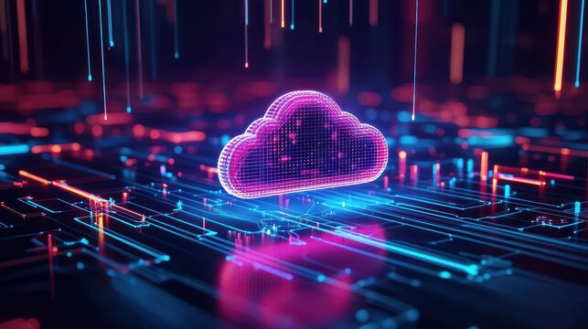 Holographic visualization of a multi-cloud environment, cloud computing, hybrid cloud solutions