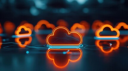 Holographic visualization of a multi-cloud environment, cloud computing, hybrid cloud solutions