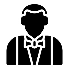 Staff icon in glyph solid black fill style 