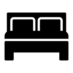 Bed Room icon in glyph solid black fill style