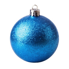 Blue Christmas ball isolated on transparent background