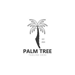 Palm tree simple and modern premium logo design. abstract icon palm beach illustration