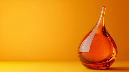 Abstract Glass Droplet on Yellow Background