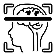 An outline style icon of brain scan 