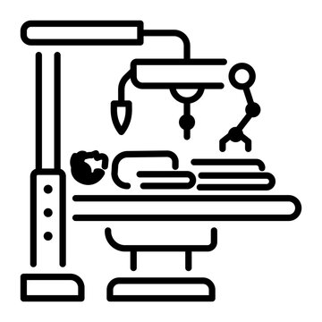 robotic surgery black and white icon clip art preview