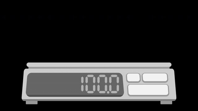 デジタルのクッキングスケールのアニメーション 100g