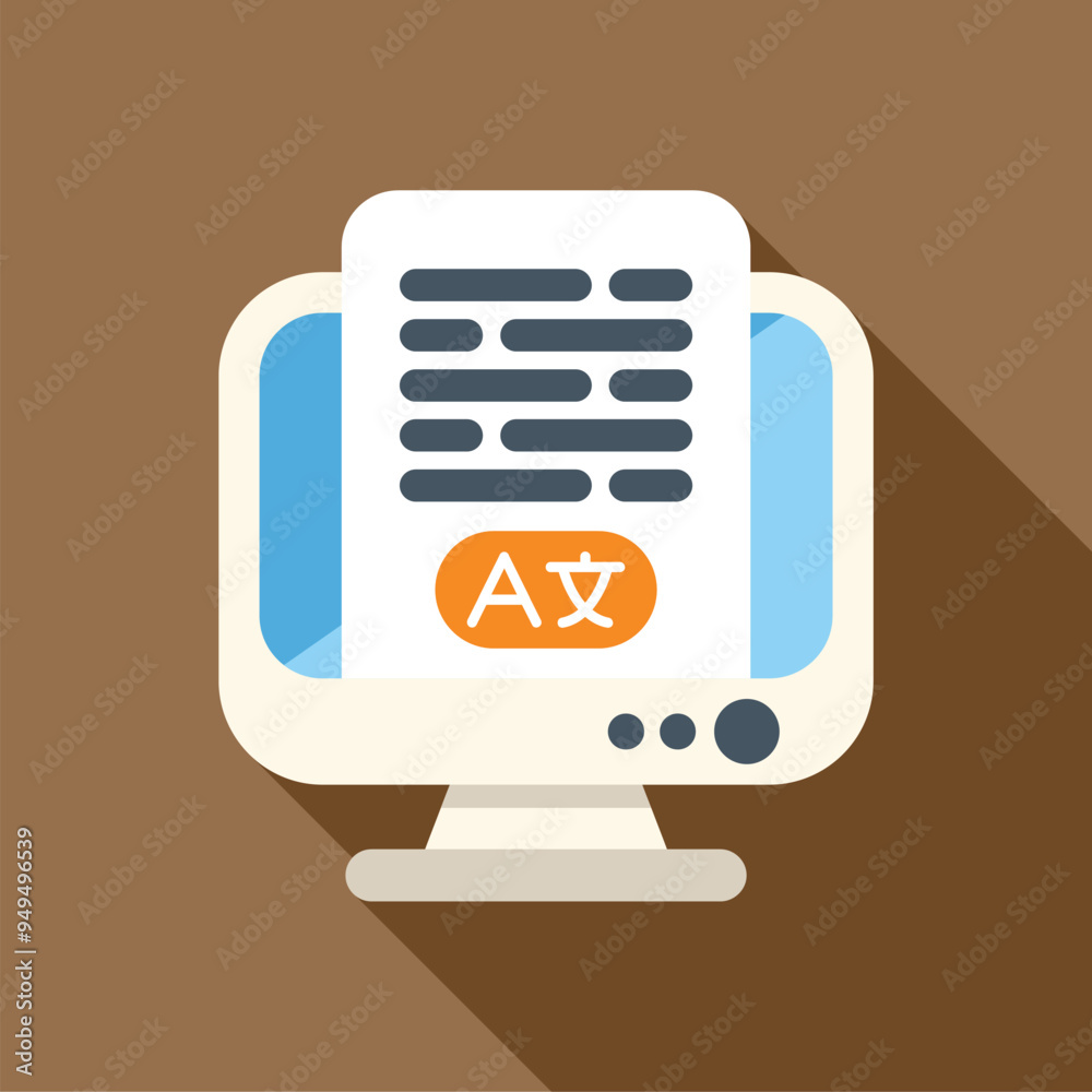 Poster online translation service translating a document from one language to another using a computer