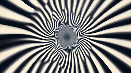 Mesmerizing Optical Illusion with Converging and Diverging Striped Bands,Retro-Futuristic Kinetic Composition