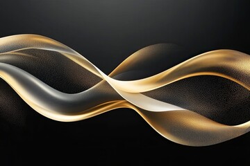 Luxury gold wave illustration background on black background. Premium design for wallpaper, banner, poster , ai