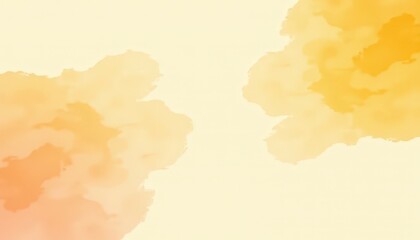 Artistic background featuring a watercolor splash with soft orange and yellow tones, evoking the festive spirit of Ganesh Chaturthi
