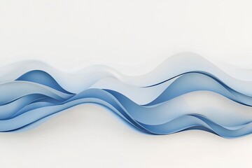 Naklejka premium Elegant blue wave pattern on a simple white surface. Premium wave background for banners, posters or wallpaper , ai