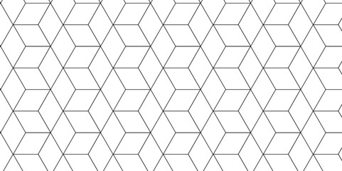 seamless pattern with square hexagon tile and cube grid mosaic honeycomb diamond triangle structure shape isometric block wallpaper.