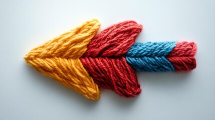 Colorful Wool Yarn Arrow Generative AI