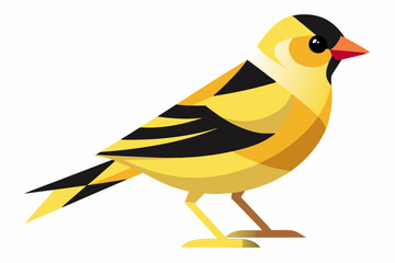 Laser cut goldfinch with 2 legs vector art illustration